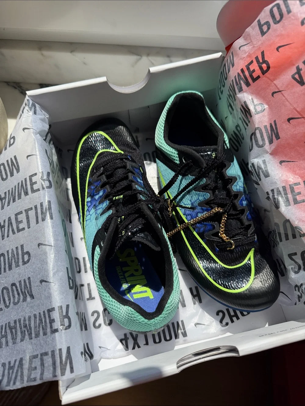 Nike Youth Zoom Rival Sprint Glam - Emerald Rise/Black Saphire track spikes